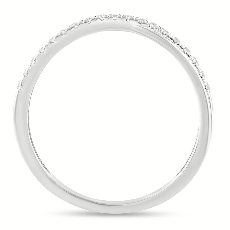 Round Diamond 1/6ctw. Polished Edge Contour Wedding Ring in 10k White Gold image number null
